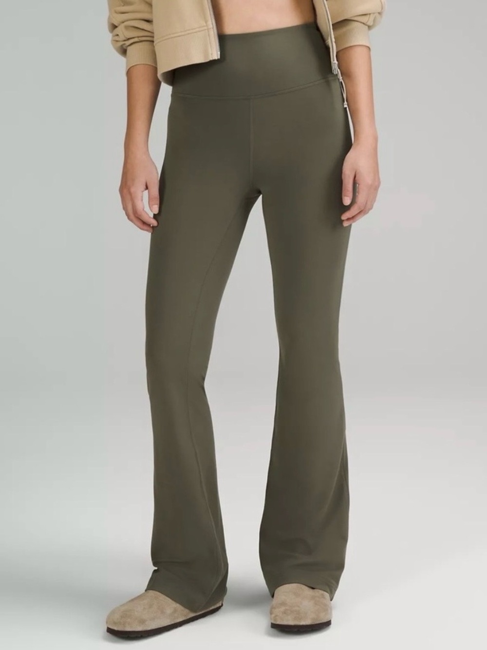 EUC Lululemon Super High Rise Nulu Grove Flare Pant - 12 - Army Green